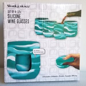 Shark Skinzz Set of 4 Silicone Wine Glasses